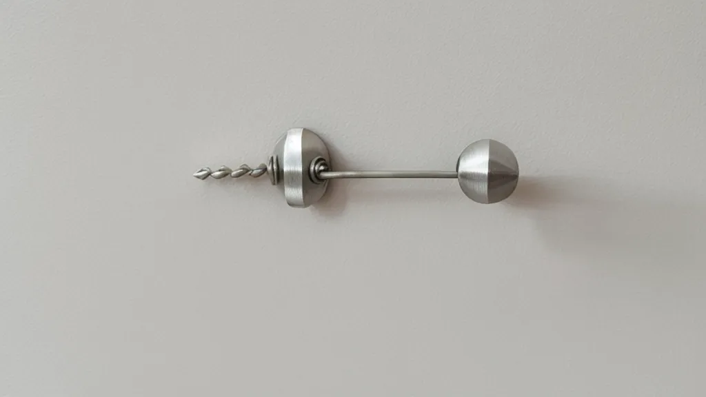 Detalle de un cuelgafácil de clavo invisible para colgar cuadros pesados sin taladrar la pared de alquiler